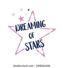 Star illustration for girl print design vector.