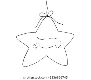 Star illustration image. 
Hand drawn image artwork of a star. 
Simple cute original logo.
Hand drawn vector illustration for posters, cards, t-shirts.
