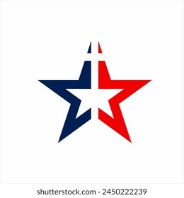 Star illustration logo design with cross.