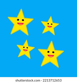 star illustration on blue background