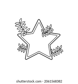 Ilustración estelar, simple vector de figura estelar y plantas