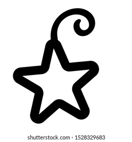 Star illustration vector clipart. Images for stickers or website. Icon. Badge. Coloring page, Coloring book. Contour. - Vector. Vector illustration