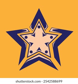 star illustration vector design in peach and blue colors in a simple style. suitable for logos, icons, posters, advertisements, banners, companies, t-shirt designs, stickers, websites