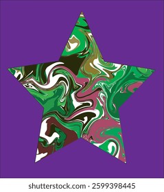 star image with colorful liquid
