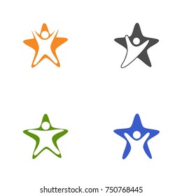 Star incorporated with human logo bundle template