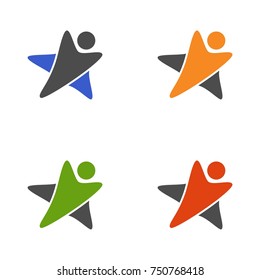 Star incorporated with human logo template