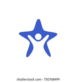 Star incorporated with human logo template