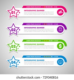 Star Infographic Banner - vector design