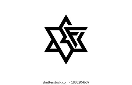Star Initial Monogram Letter FB BF Logo Design Inspiration