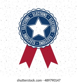 Star inside button icon. Vote election nation and government theme. Colorful design. Vector illustration