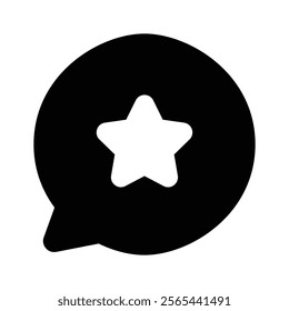 A star inside a chat bubble, symbolizing favorites, ratings, or achievements.