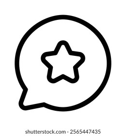 A star inside a chat bubble, symbolizing favorites, ratings, or achievements.