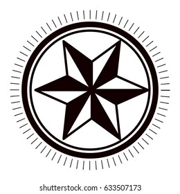 Star inside seal stamp icon. Decoration object award success and style theme. Isolated design. Vector illustration