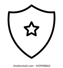      Star Inside Shield, Police Badge Icon