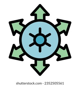 vector de contorno de icono de integridad de estrella. Visión de confianza. Color del negocio cultural plano