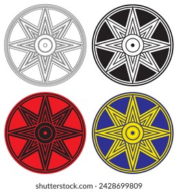 Star Of Ishtar Or Inanna, Also Known As The Star Of Venus Vector Illustration
