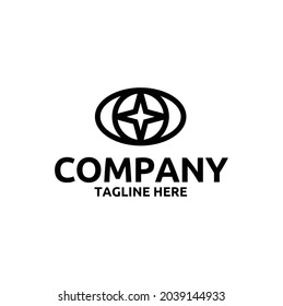 Elementos de diseño de vectores de arte de la línea circular aislada de estrella para el logotipo de su empresa