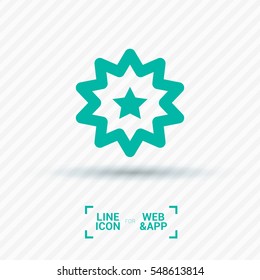 Star isolated minimal single flat linear icon for application and info-graphic. Badge line vector icon for websites and mobile minimalistic flat design.