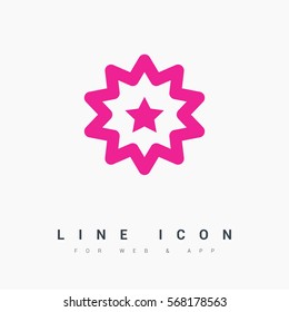 Star isolated minimal single flat linear icon for application and info-graphic. Badge line vector icon for websites and mobile minimalistic flat design.