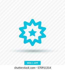 Star isolated minimal single flat linear icon for application and info-graphic. Badge line vector icon for websites and mobile minimalistic flat design.