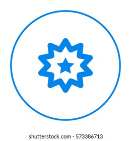 Star isolated minimal single flat linear icon for application and info-graphic. Badge line vector icon for websites and mobile minimalistic flat design.
