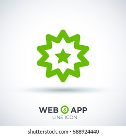 Star isolated minimal single flat linear icon for application and info-graphic. Badge line vector icon for websites and mobile minimalistic flat design.
