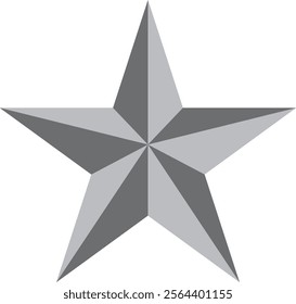 star isolated on white shiny silver star with reflective surface isolated on white background