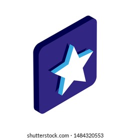 Star isometric 3d vector icon blue