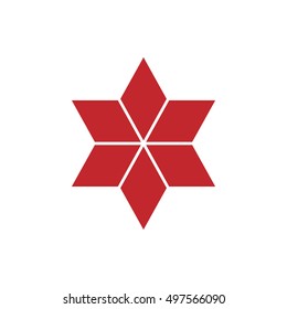 Star isometric logo concept, 3d vector illustration. Flat design style. Rhombus construction. Sign pattern. Graphic design. Fashion background abstract texture. Template for print, textile, wrapping.