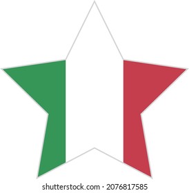Star italian flag. Simple vector.