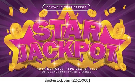 star jackpot 3d text effect and editable text effect