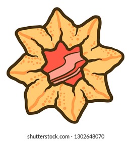 Star jelly cookie icon. Hand drawn illustration of star jelly cookie vector icon for web design