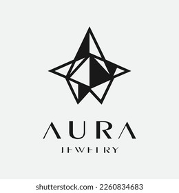 Star jewelry icon logo design vector