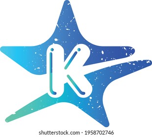 Star K Letter Logo Design