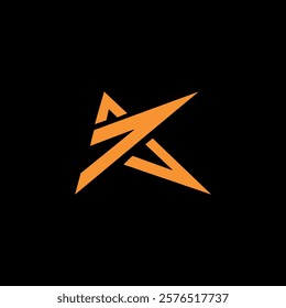 star and star k logo design vector