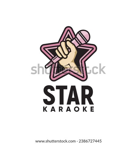 Star Karaoke Sing Vocal Microphone Logo Inspiration