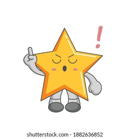 Star kawaii character design style with one finger gesture
