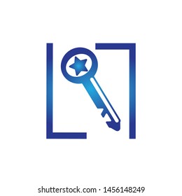 star key icon logo design