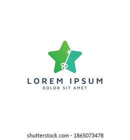 Stern und negatives Raumlogo-Design