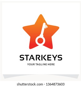 Star Keys Logo Design Template Inspiration