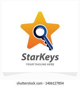 Star Keys Logo Design Template