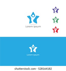 Star Kid logo Design vector, kid in star illustration