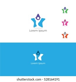 Star Kid logo Design vector, kid in star illustration