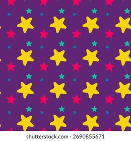 Star kids cartoon background pattern seamless
