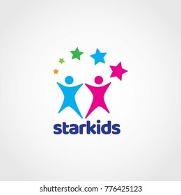 Star Kids Colorful Logo Sign Symbol Icon