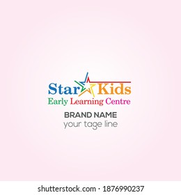 Plantilla de diseño del logotipo de Star kids. Logo de una estrella de sueño. Emblema, colorido, símbolo creativo, icono