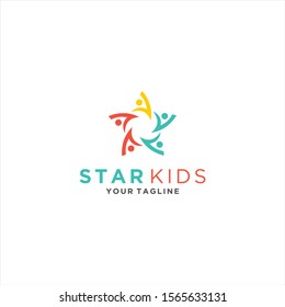 Star Kids logo design template