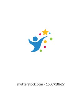 Star kids logo vector template