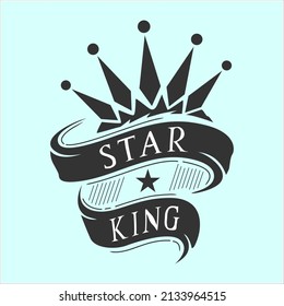 star king vector logo design for quality product t-shirt sticker