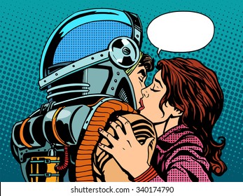 Star Kiss The Wife Of An Astronaut Pop Art Retro Style